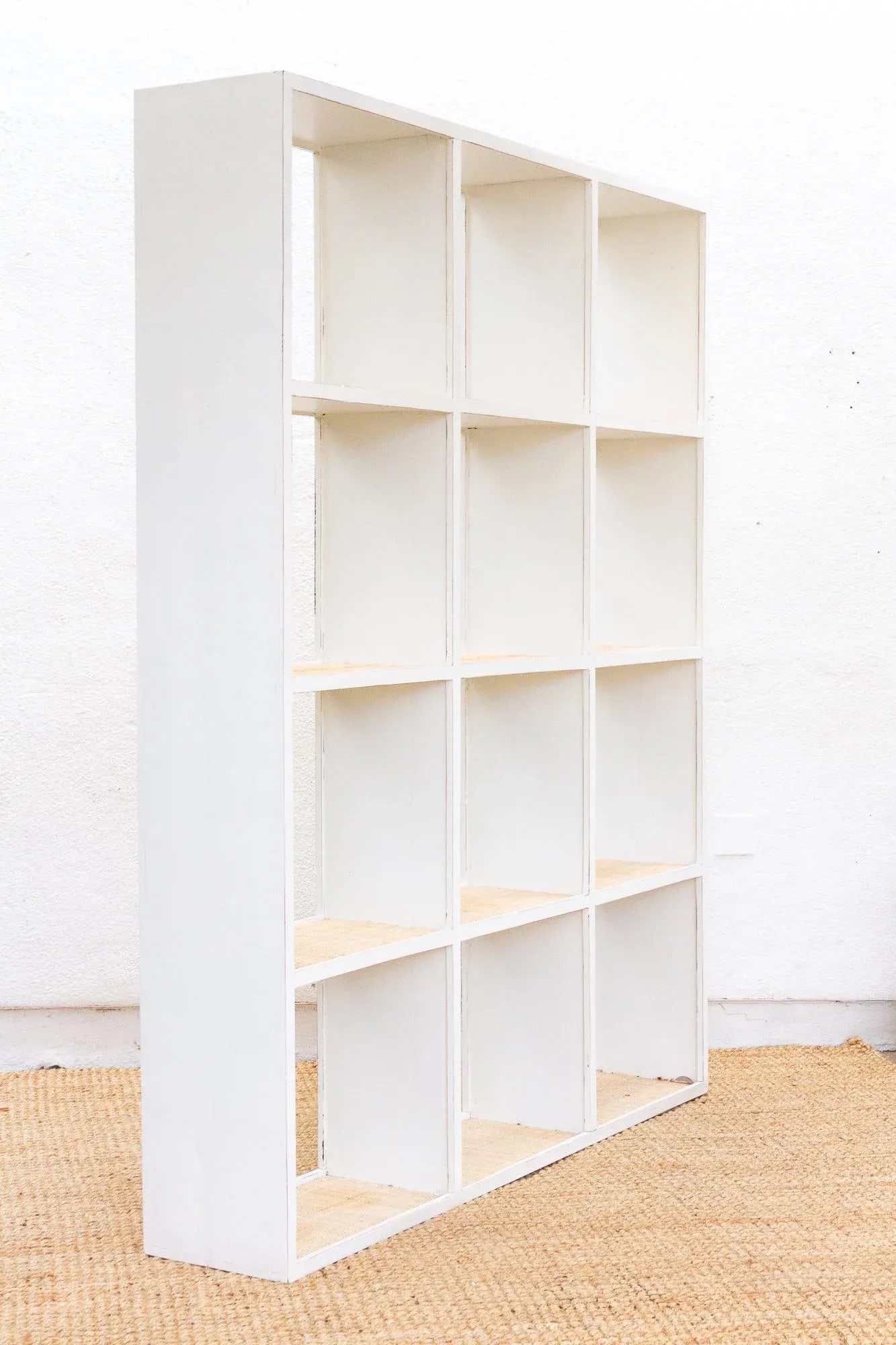 Large Vintage Acacia Wood Painted Bookcase - 6