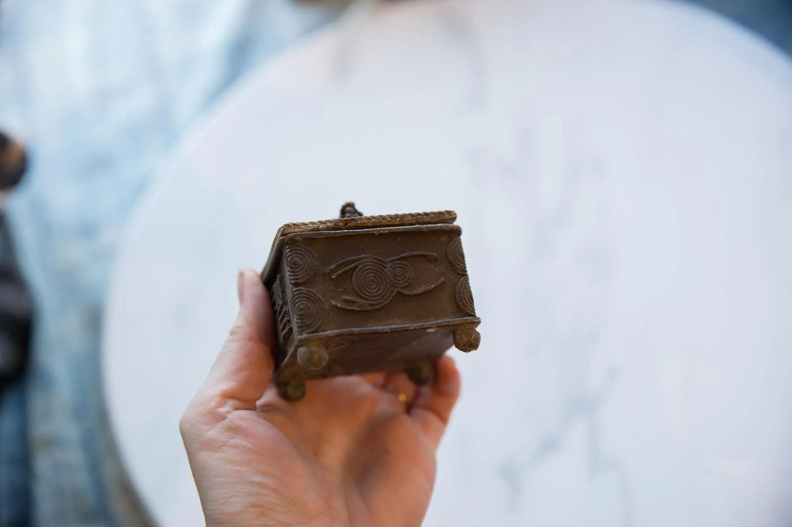 Vintage African Bronze Stick Bundle Box - 6