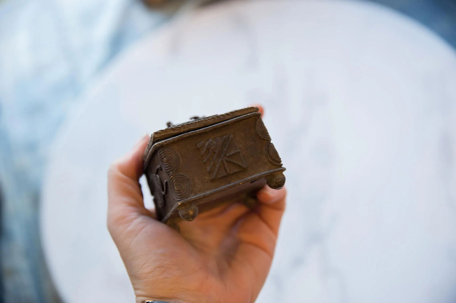 Vintage African Bronze Stick Bundle Box - 7