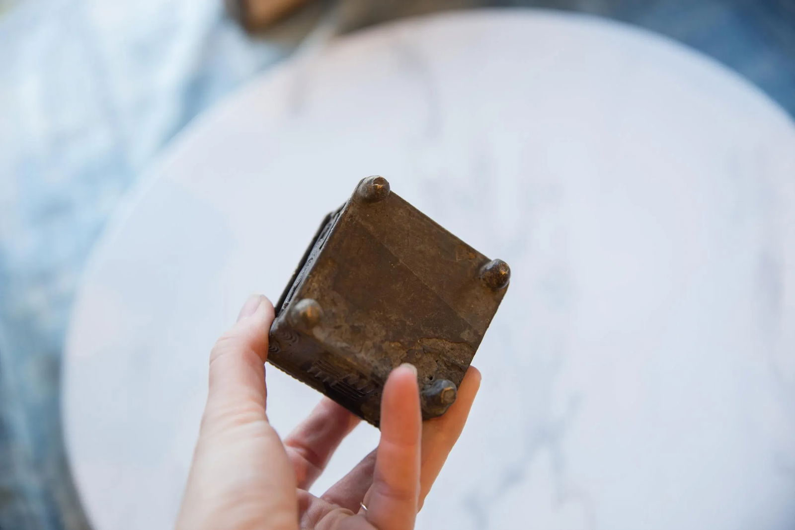 Vintage African Bronze Stick Bundle Box - 8