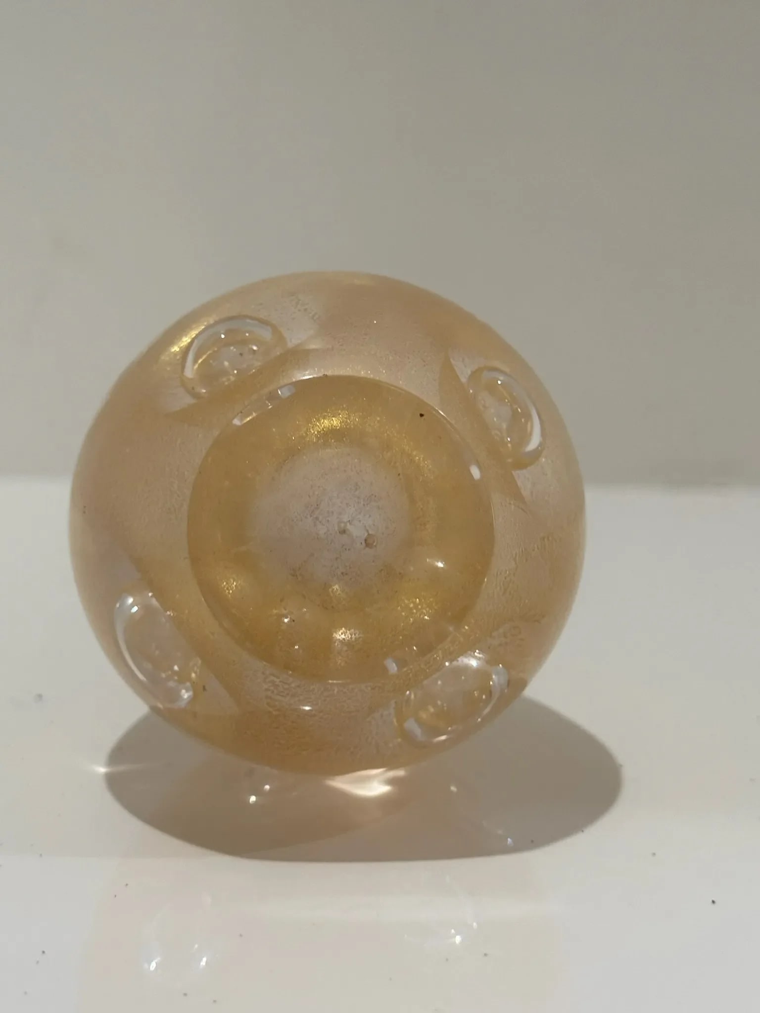 1940s Signed Archimede Seguso Murano Gold Aventurine Art Glass Paperweight (1 of 4)