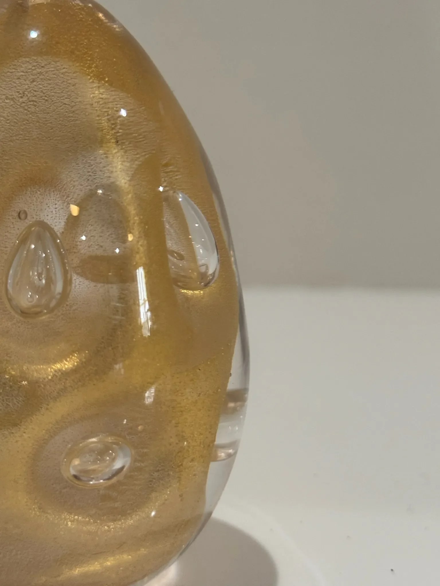 1940s Signed Archimede Seguso Murano Gold Aventurine Art Glass Paperweight - 3