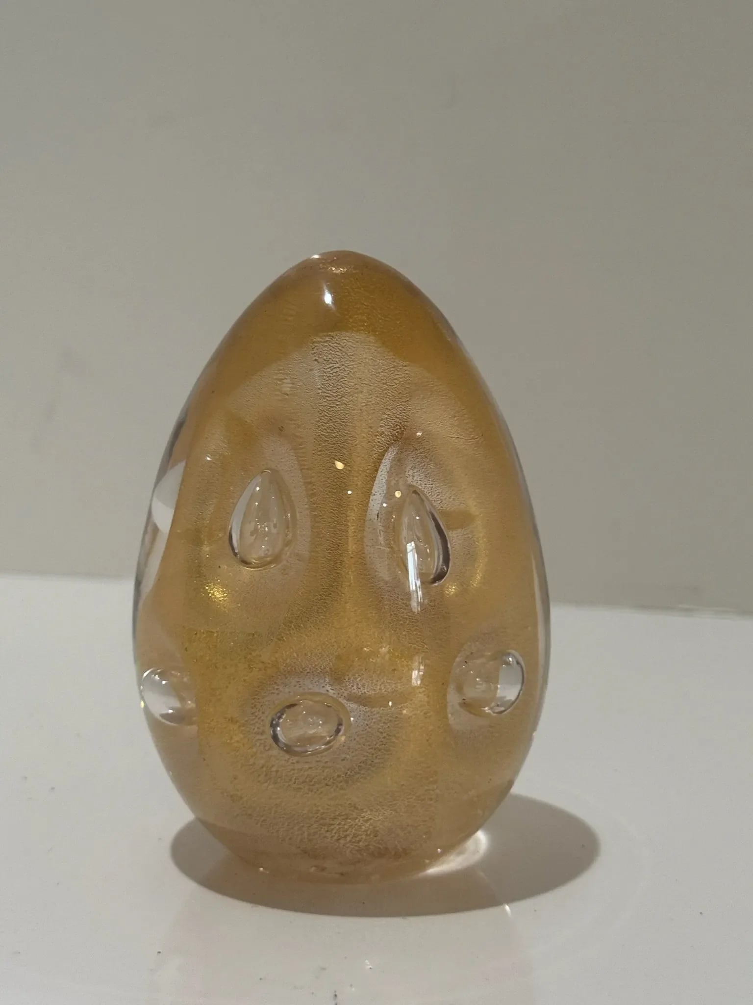 1940s Signed Archimede Seguso Murano Gold Aventurine Art Glass Paperweight - 4