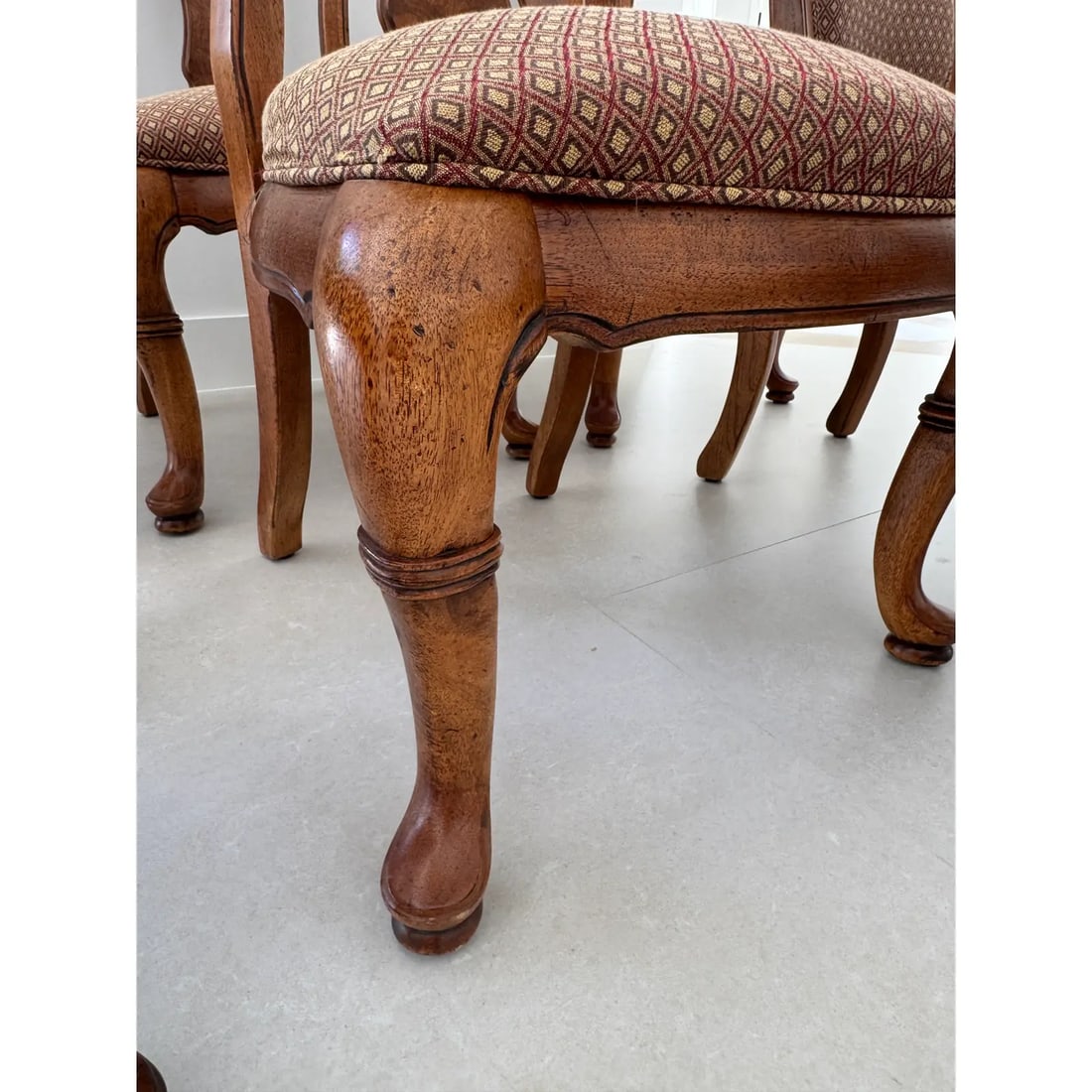 Thomasville Vintage British Gentry Burl Oak Dining Chairs - Set of 8 - 15