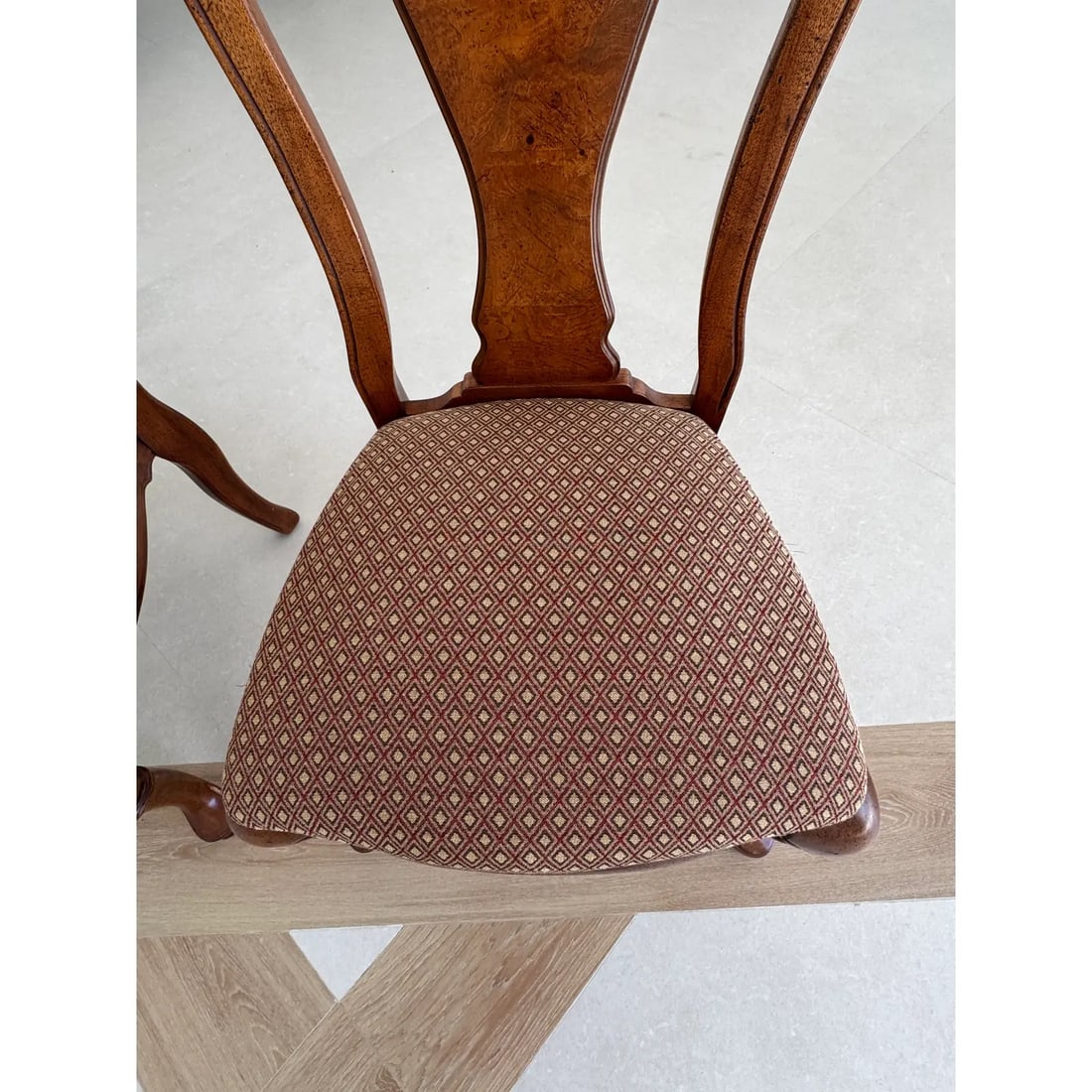 Thomasville Vintage British Gentry Burl Oak Dining Chairs - Set of 8 - 4