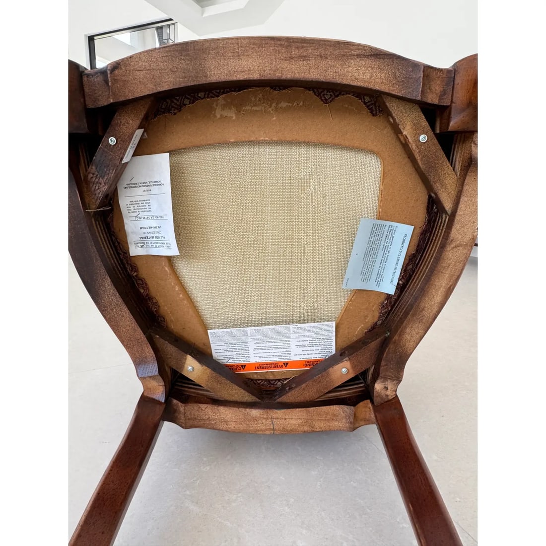 Thomasville Vintage British Gentry Burl Oak Dining Chairs - Set of 8 - 5