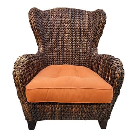 Pottery Barn Seagrass Wingback Armchair