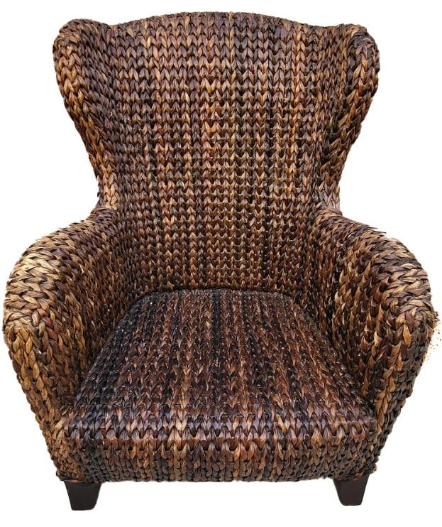 Pottery Barn Seagrass Wingback Armchair - 3