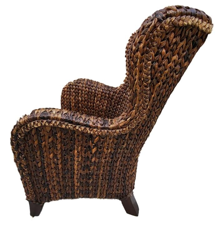 Pottery Barn Seagrass Wingback Armchair - 4