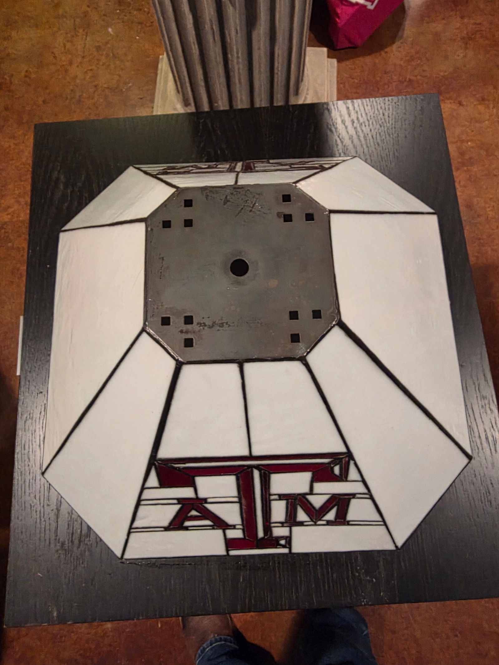 Texas "Aggies " Stained Glass Lampshade - 13