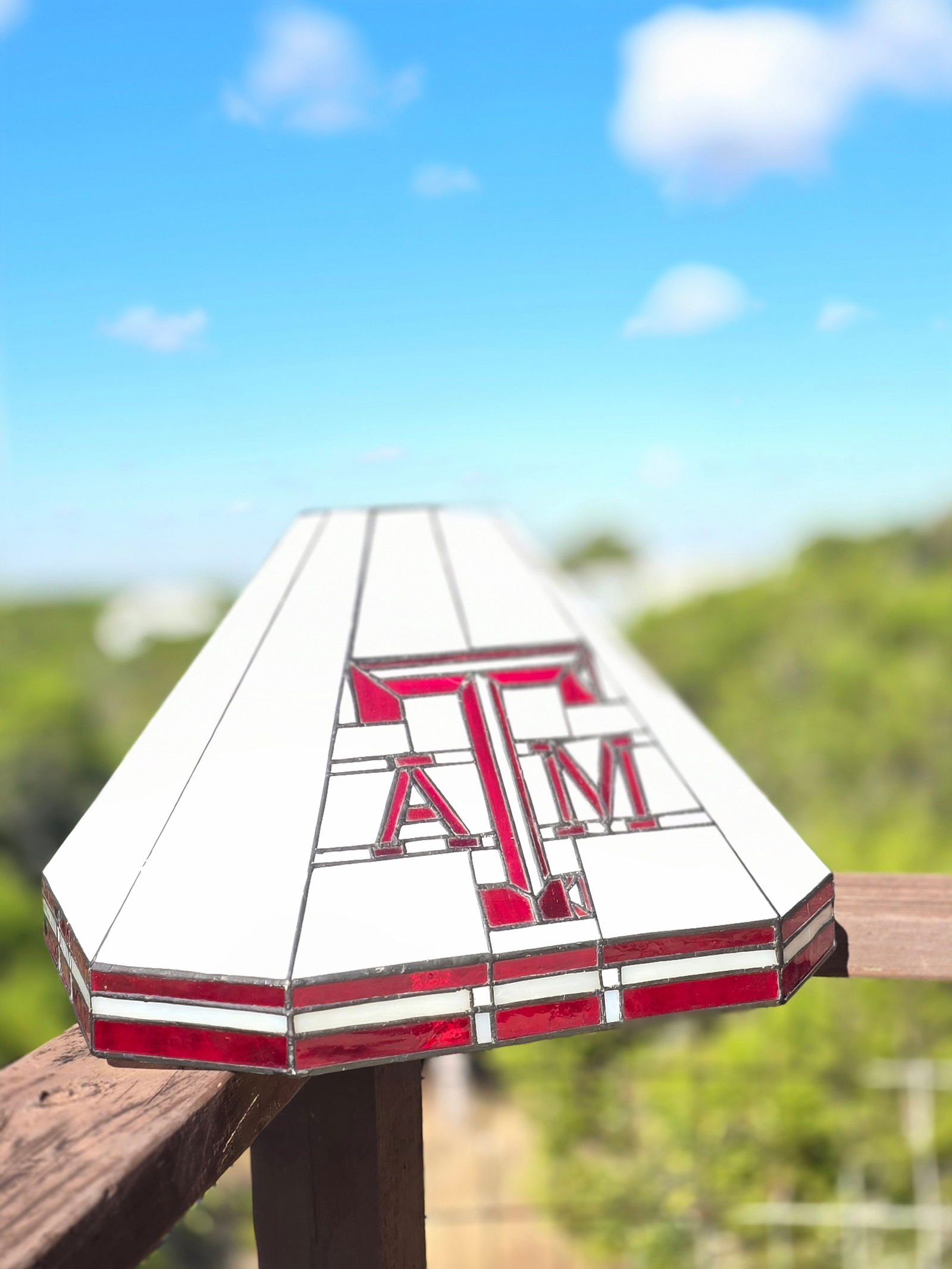 Texas "Aggies " Stained Glass Lampshade - 6