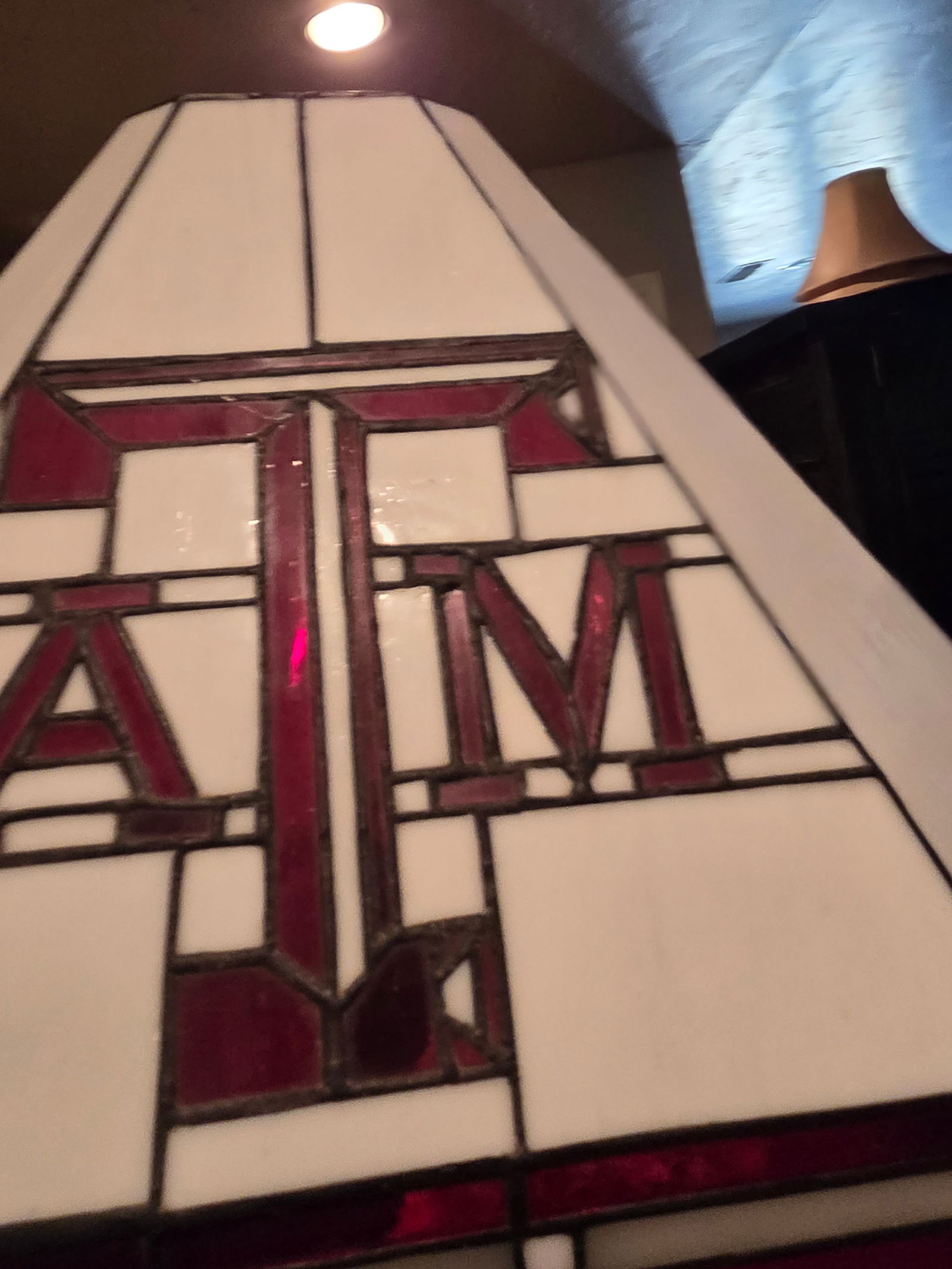 Texas "Aggies " Stained Glass Lampshade - 7