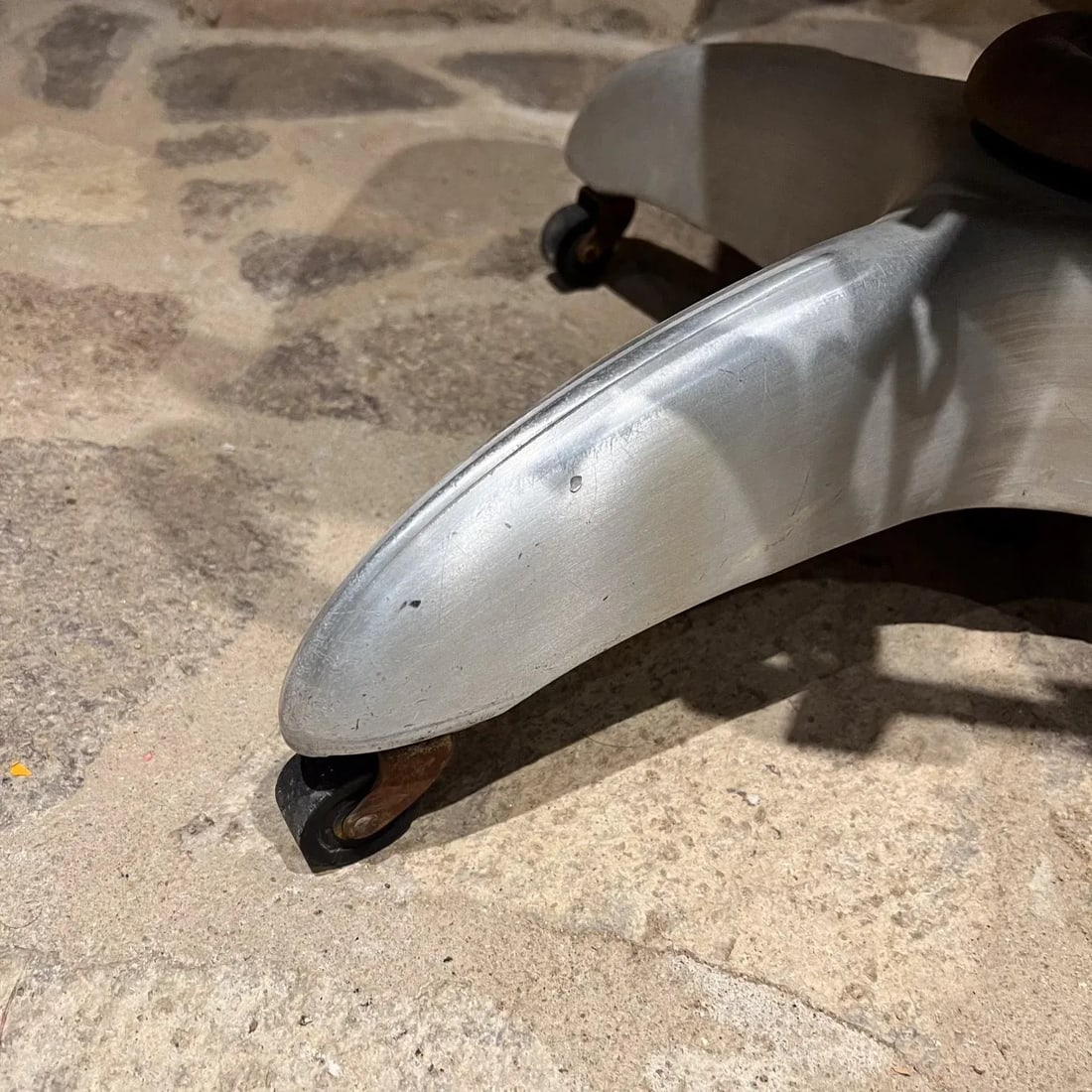 1950s Gio Ponti Goodform Silver Industrial Tanker Chair Swivel Office - 8