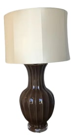1990s Vintage Brown Ceramic Lamp