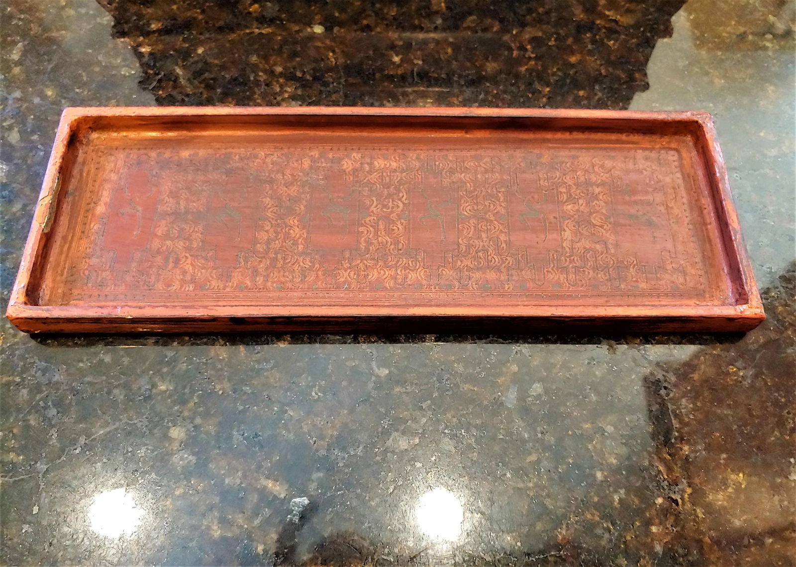 Antique Indonesian Wood Polychromed and Lacquered Box - 5