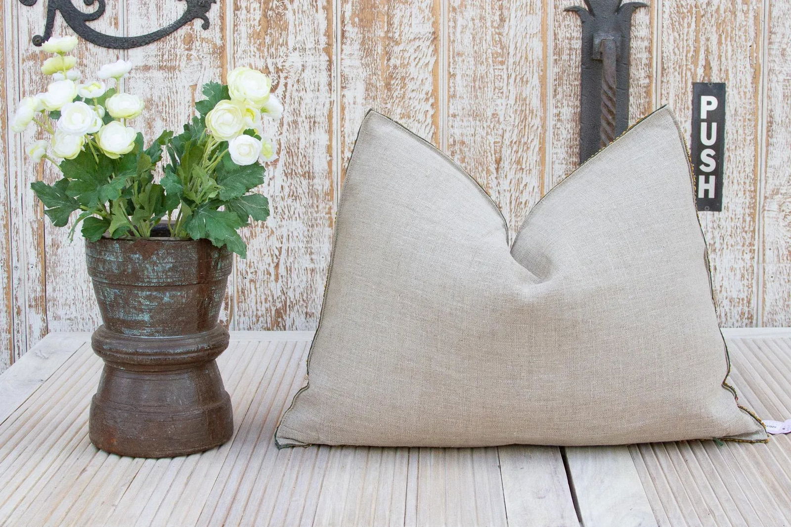 Hemani Thar Silk Embroidered Antique Pillow - 7