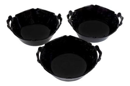 Black Depression Glass Bowls - Set of 3