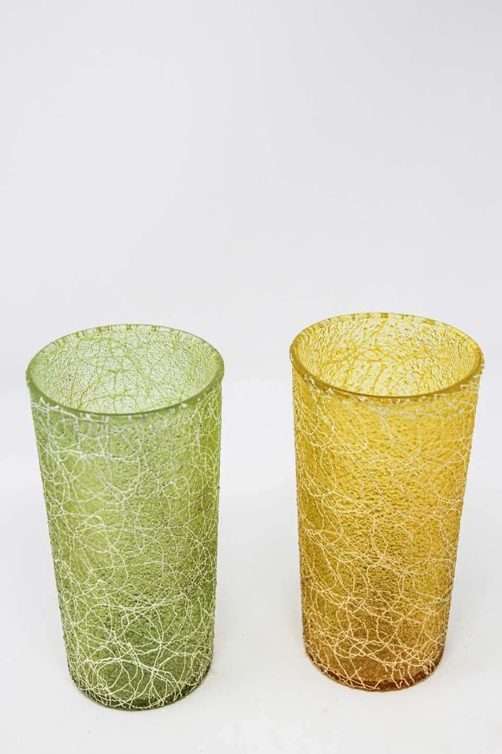 Vintage Collectible Retro Highball Spaghetti String Tumblers - A Pair - 5