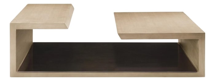 Modern Greg Sheres Style Oak and Bronze Cocktail Table – "Seville"