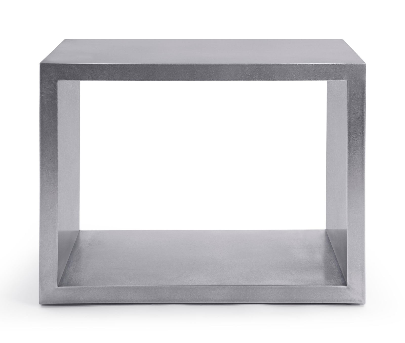 Modern Greg Sheres Style Stainless Steel End Table with Shelf - 2