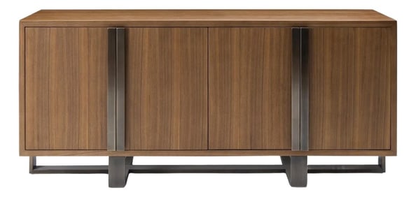 Modern Greg Sheres Style Walnut and Bronze Buffet – "Valencia"