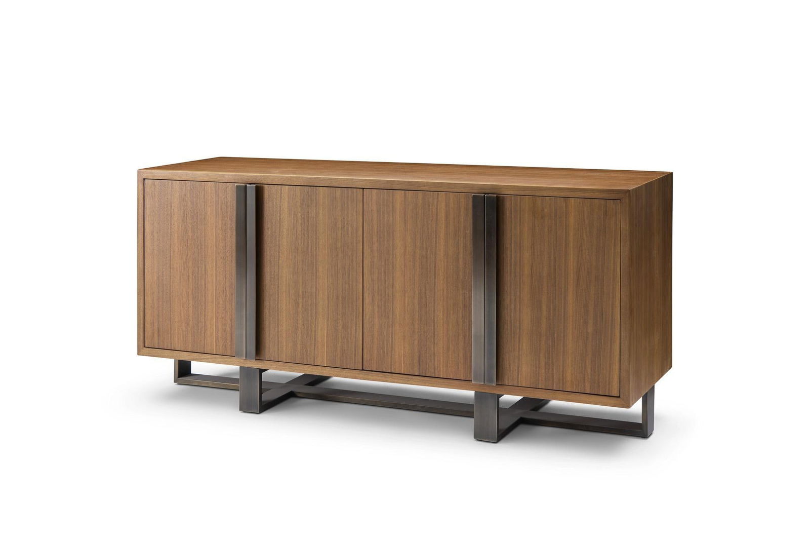 Modern Greg Sheres Style Walnut and Bronze Buffet – "Valencia" - 3