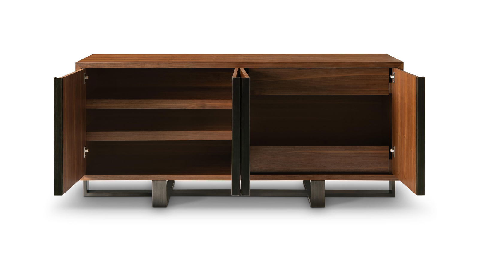 Modern Greg Sheres Style Walnut and Bronze Buffet – "Valencia" - 4