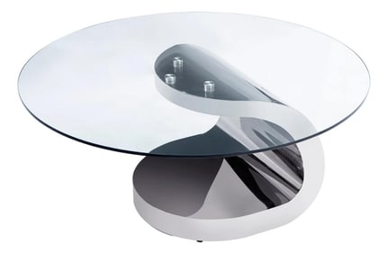 Modern Greg Sheres Style Stainless Steel Round Cocktail Table