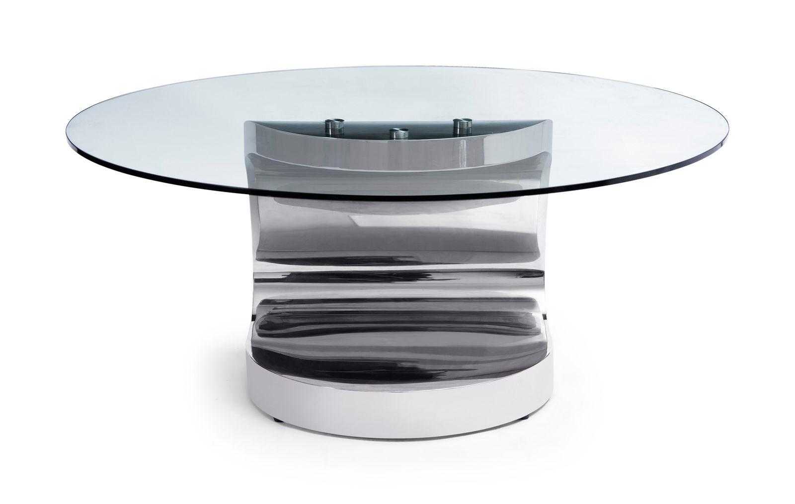 Modern Greg Sheres Style Stainless Steel Round Cocktail Table - 4