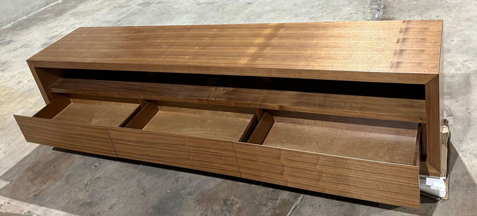 Modern Greg Sheres Style Walnut Entertainment Platform for TV - 2