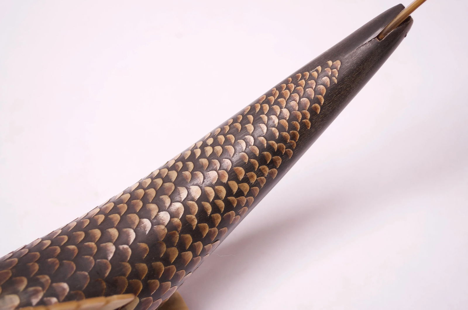 Vintage Cow Horn "Fish" Table Lamp - 10