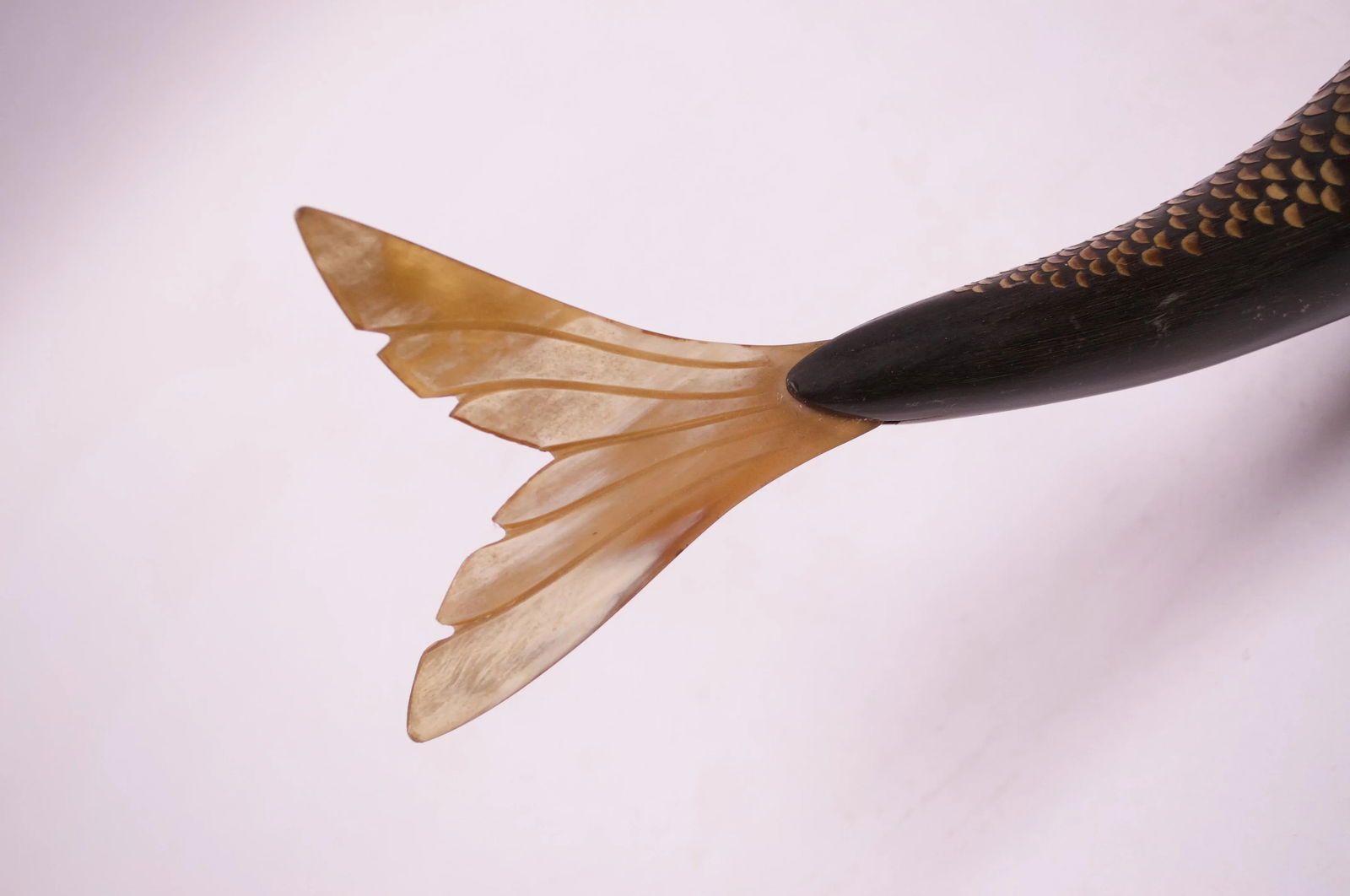 Vintage Cow Horn "Fish" Table Lamp - 11