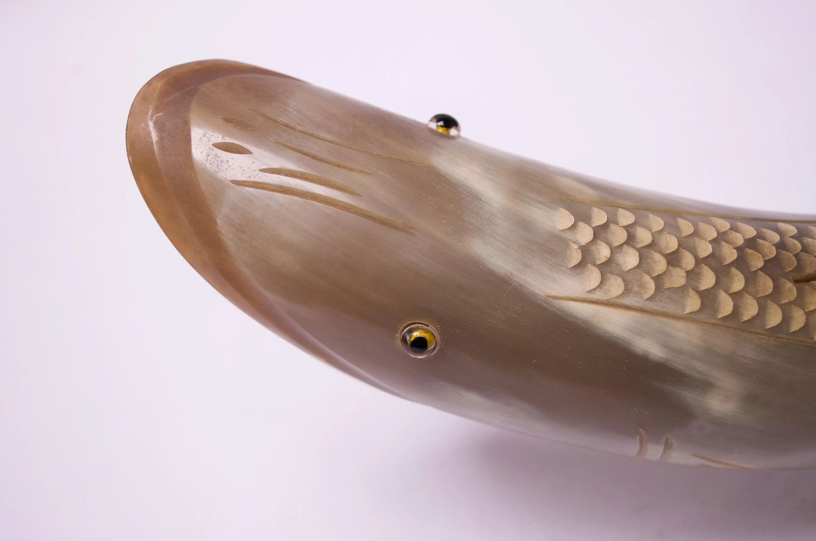 Vintage Cow Horn "Fish" Table Lamp - 7