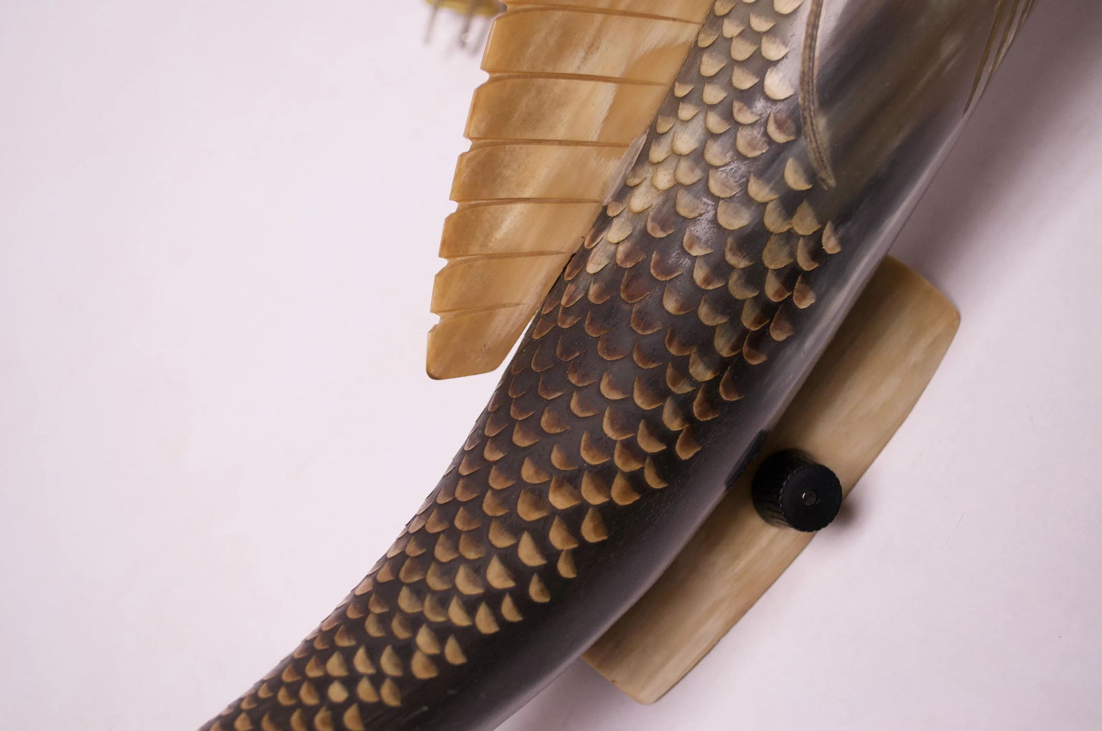 Vintage Cow Horn "Fish" Table Lamp - 8