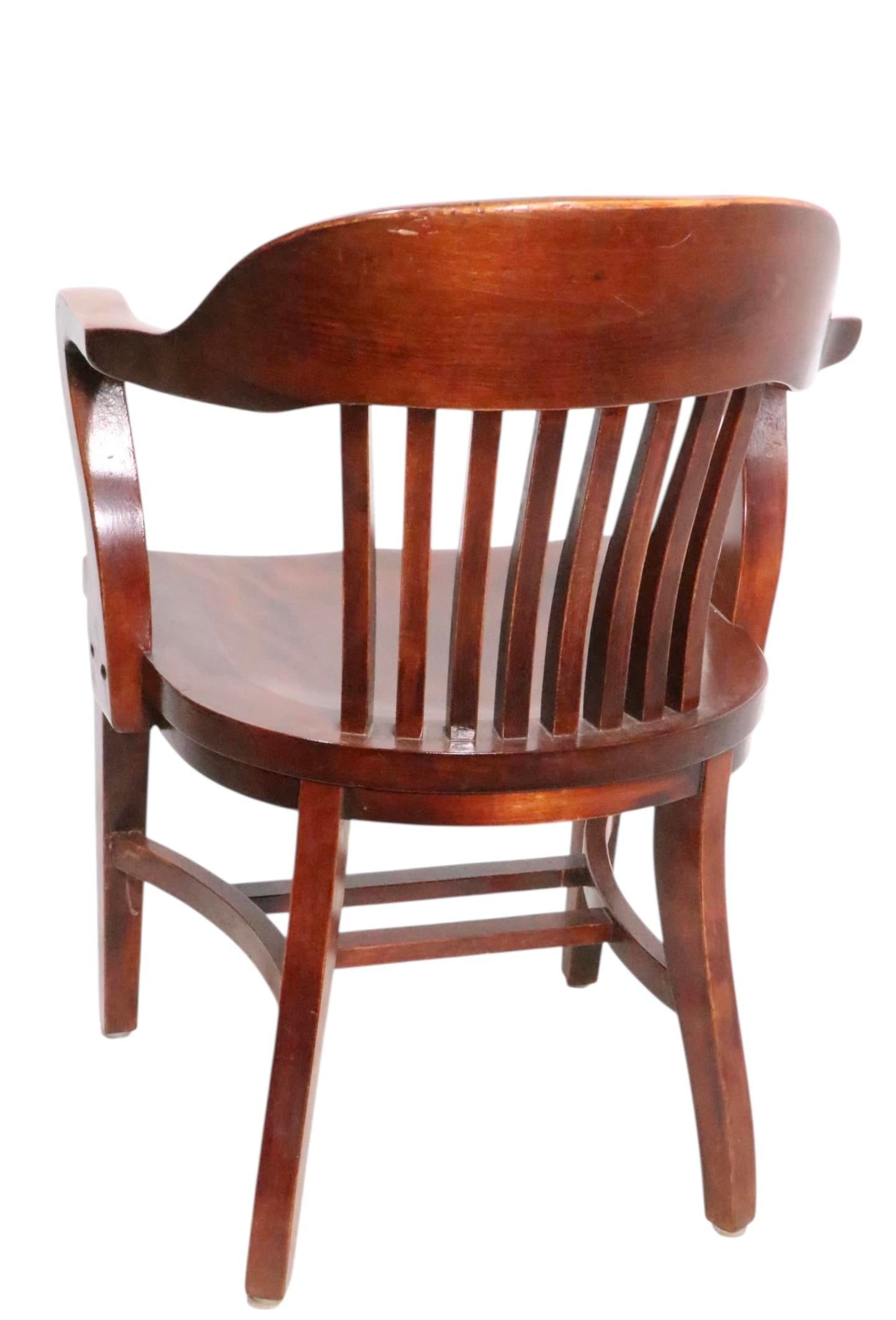 Vintage Bank of England Yale Library Office Desk Chair by the Milwaukee Chair Co. - 11