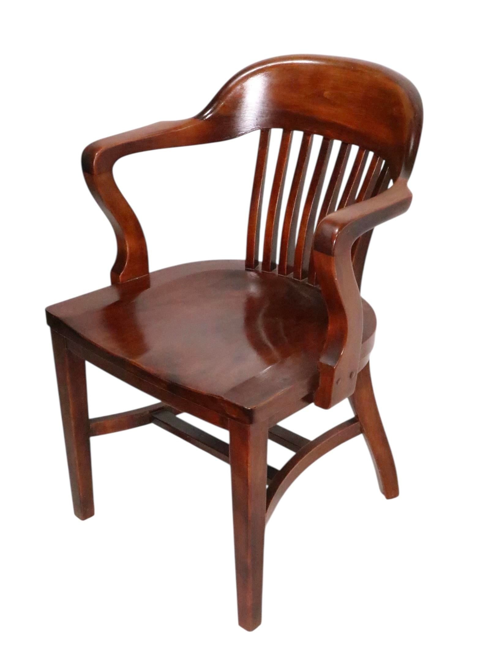 Vintage Bank of England Yale Library Office Desk Chair by the Milwaukee Chair Co. - 2