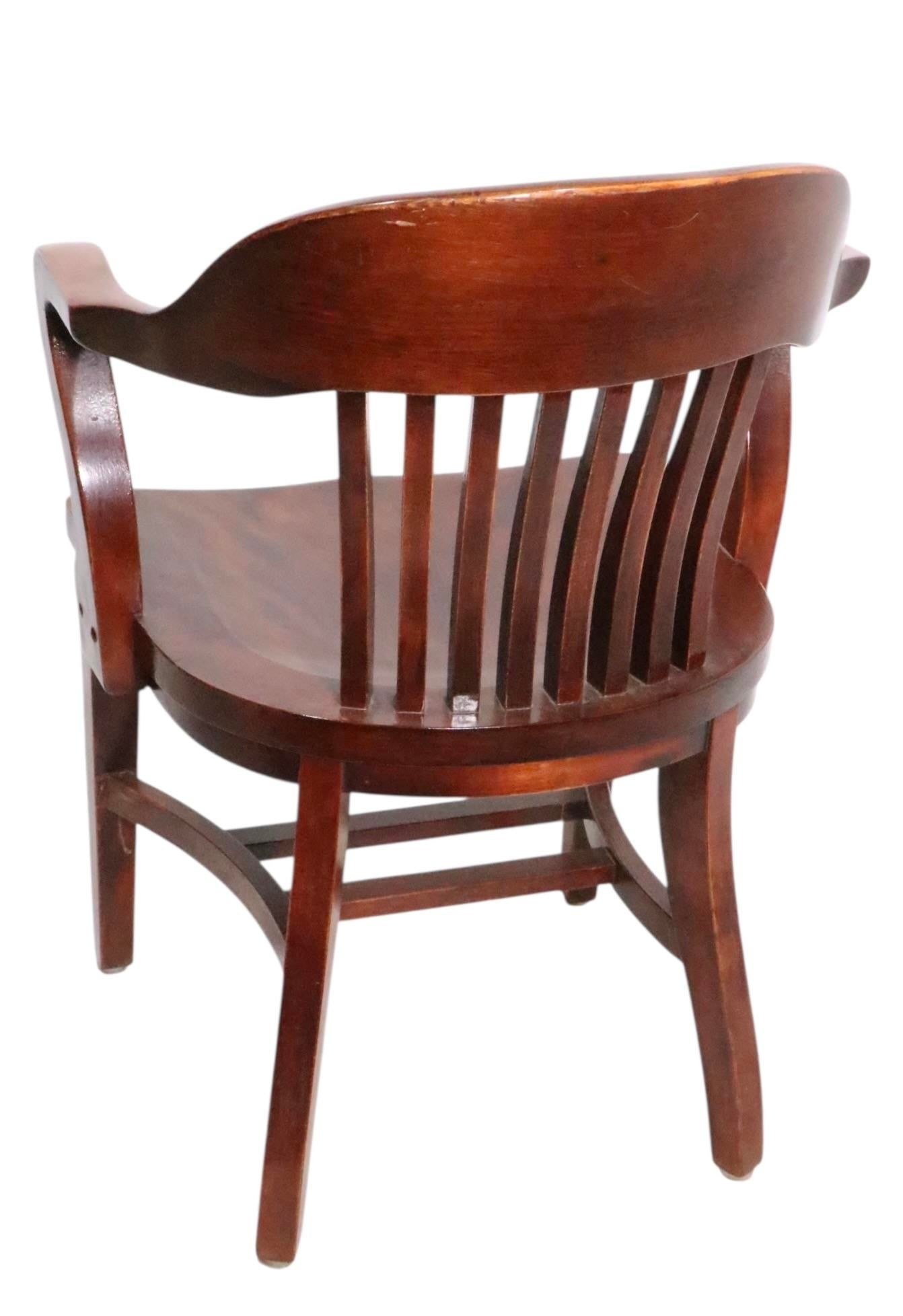 Vintage Bank of England Yale Library Office Desk Chair by the Milwaukee Chair Co. - 4