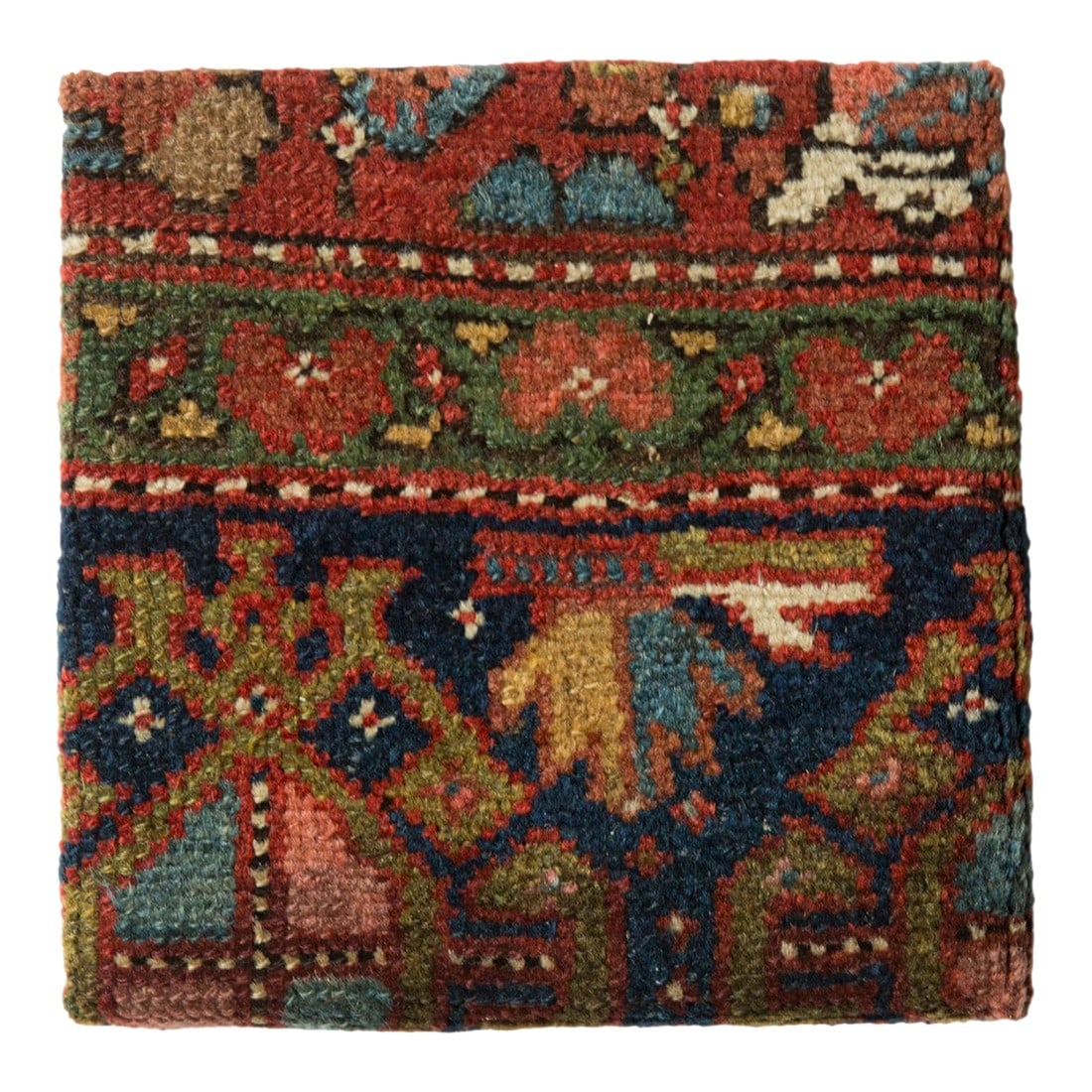 Decorative Kurdish Hamadan Rug Art: :: Introducing our exclusive Old New HouseÂ® Decorative Rug Art! Made in-house in our Katonah NY studio using a beautiful antique Kurdish Hamadan rug fragment circa 1890 stretched onto a