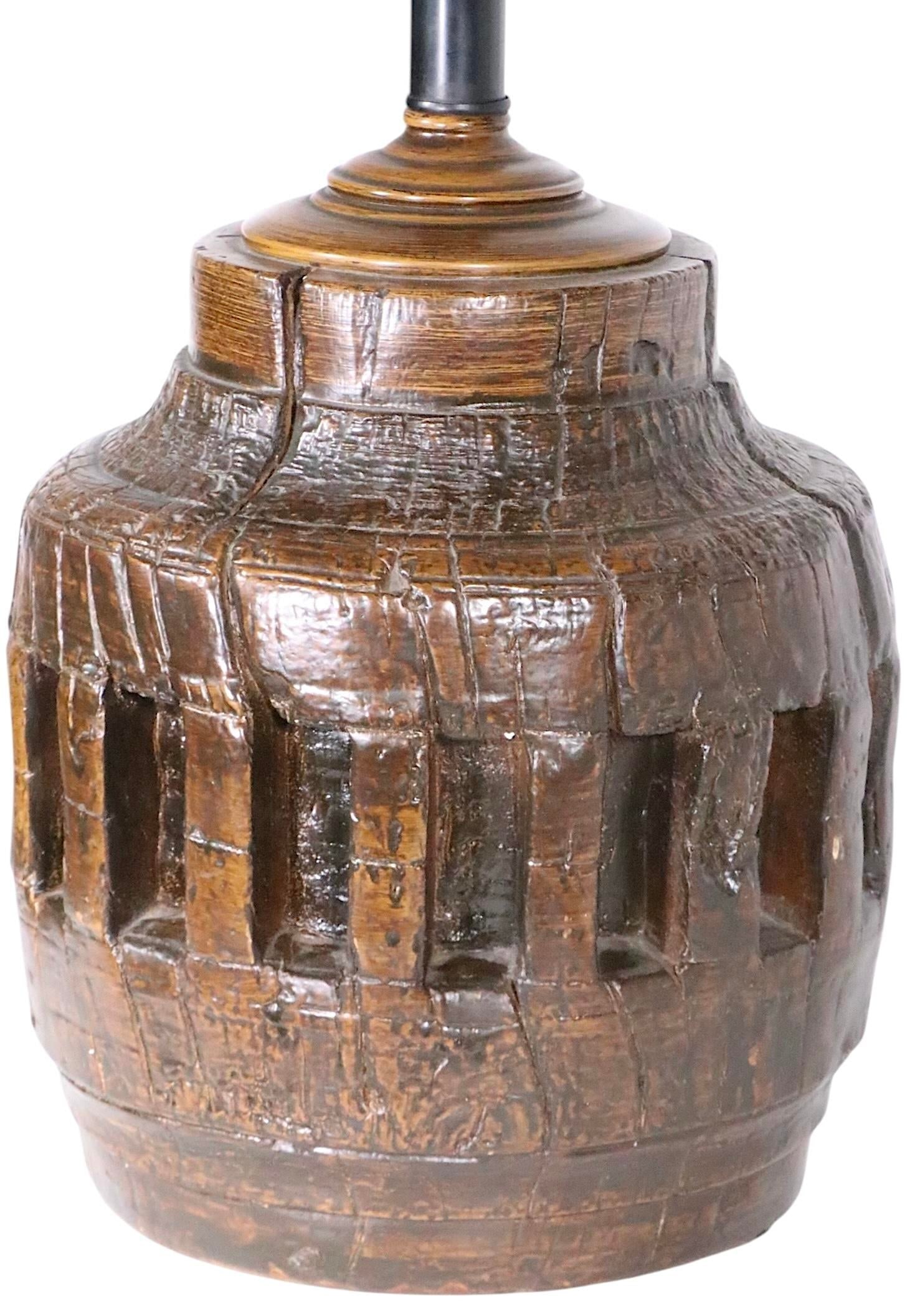 Pr. Rustic Brutalist School Wagon Wheel Table Lamps Circa 1970's - 5