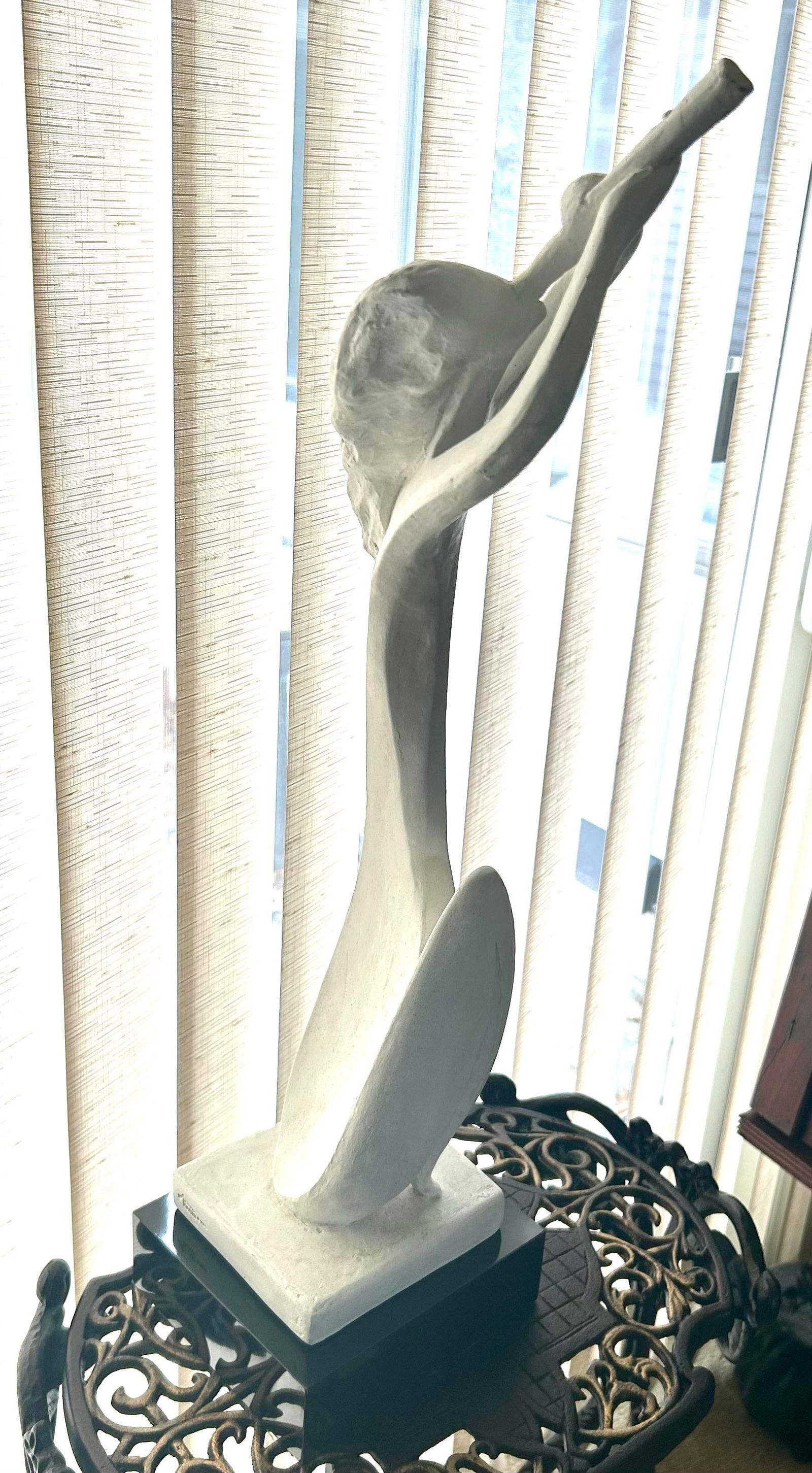 Signed and Dated by David Fisher, Austin Productions, 1980, Plaster Sculpture, "Horn Blower",Wom - 5