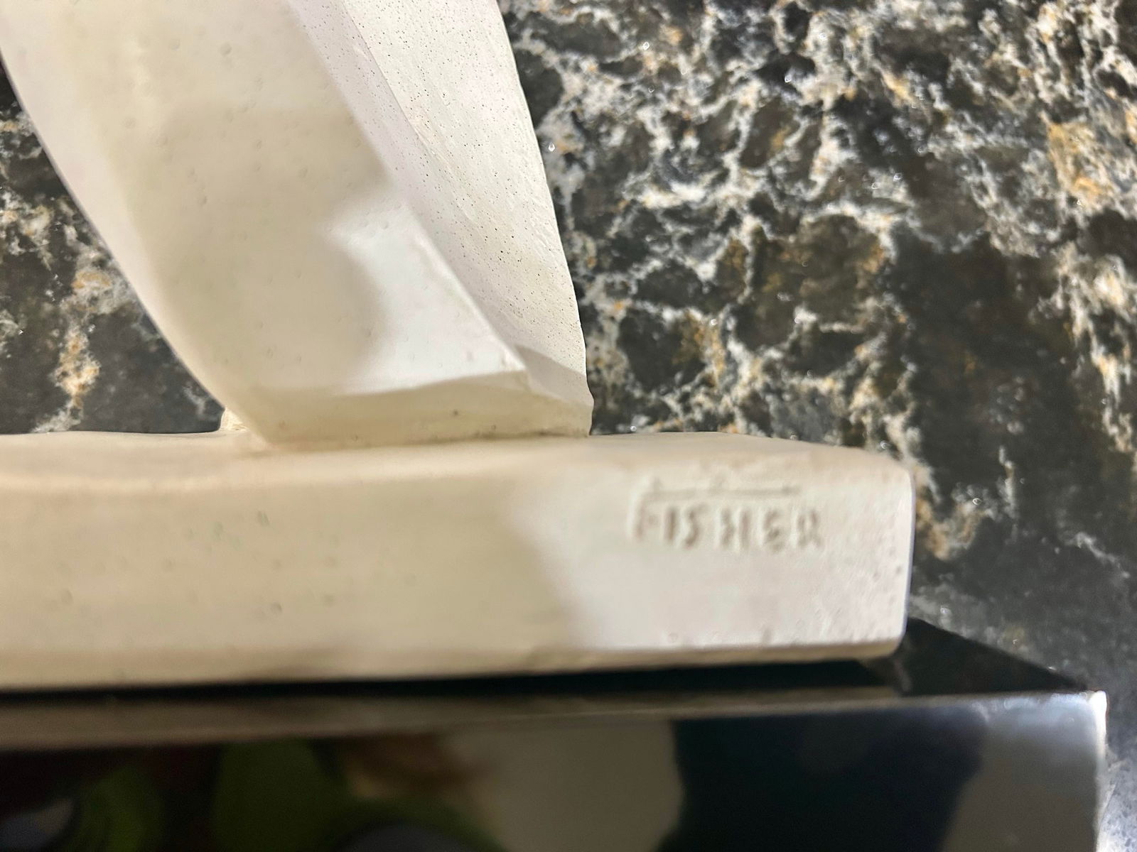 Signed and Dated by David Fisher, Austin Productions, 1980, Plaster Sculpture, "Horn Blower",Wom - 6