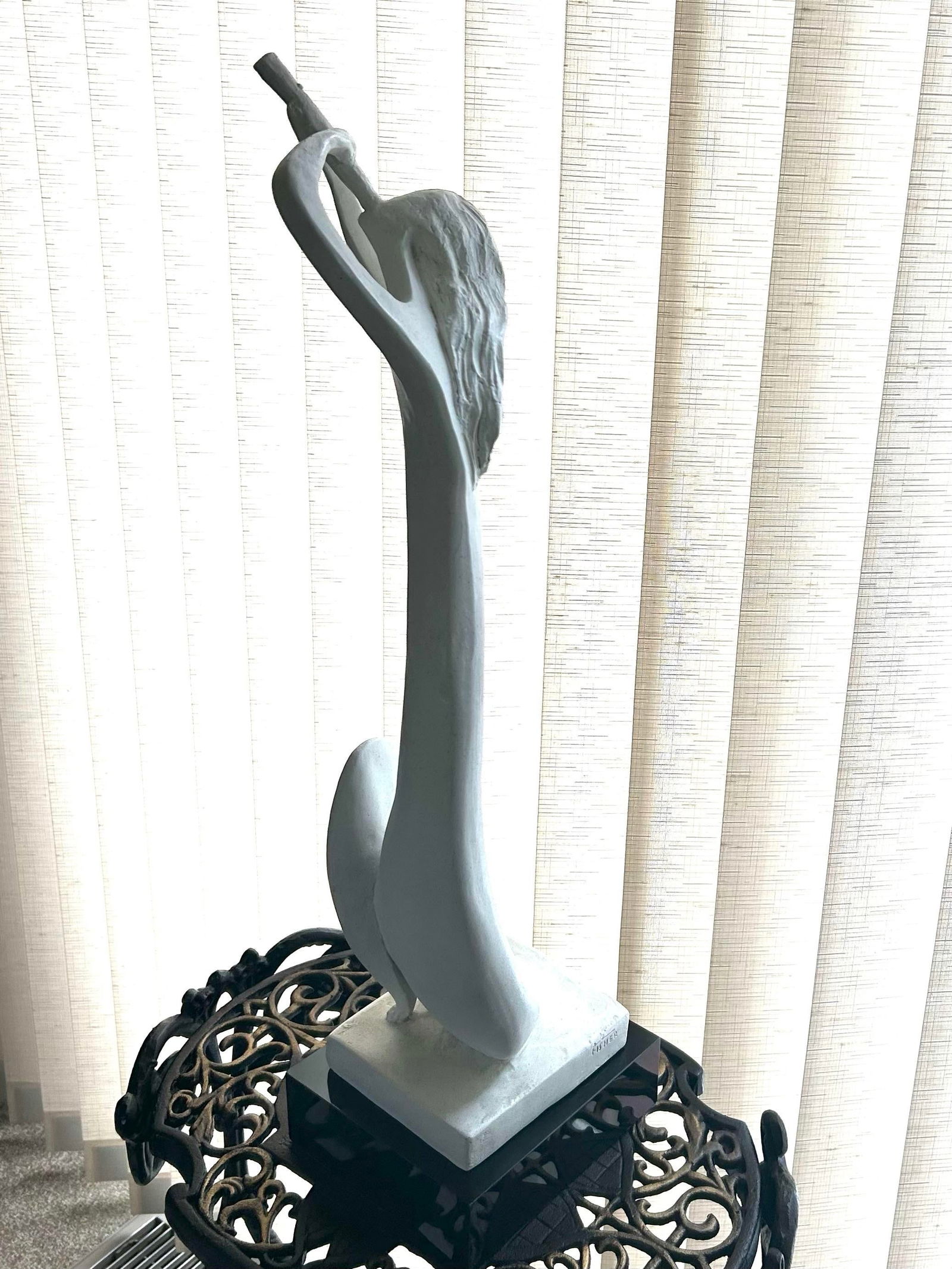 Signed and Dated by David Fisher, Austin Productions, 1980, Plaster Sculpture, "Horn Blower",Wom - 7