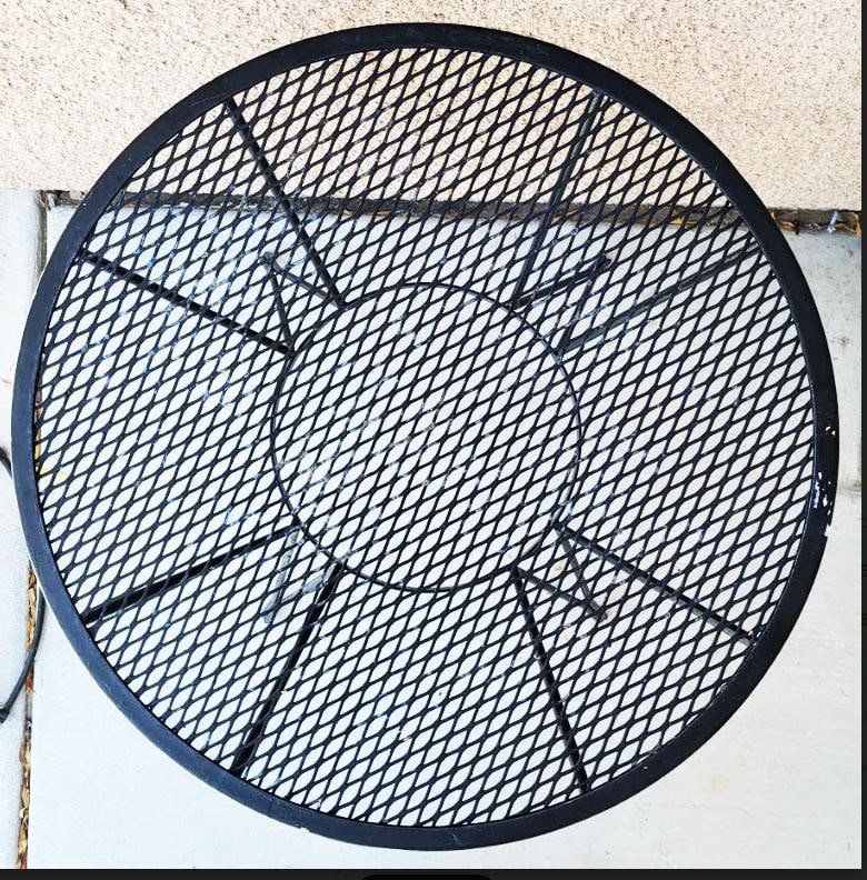 Mid-Century Modern Black Wrought Iron Mesh Outdoor Patio Side Table - 3