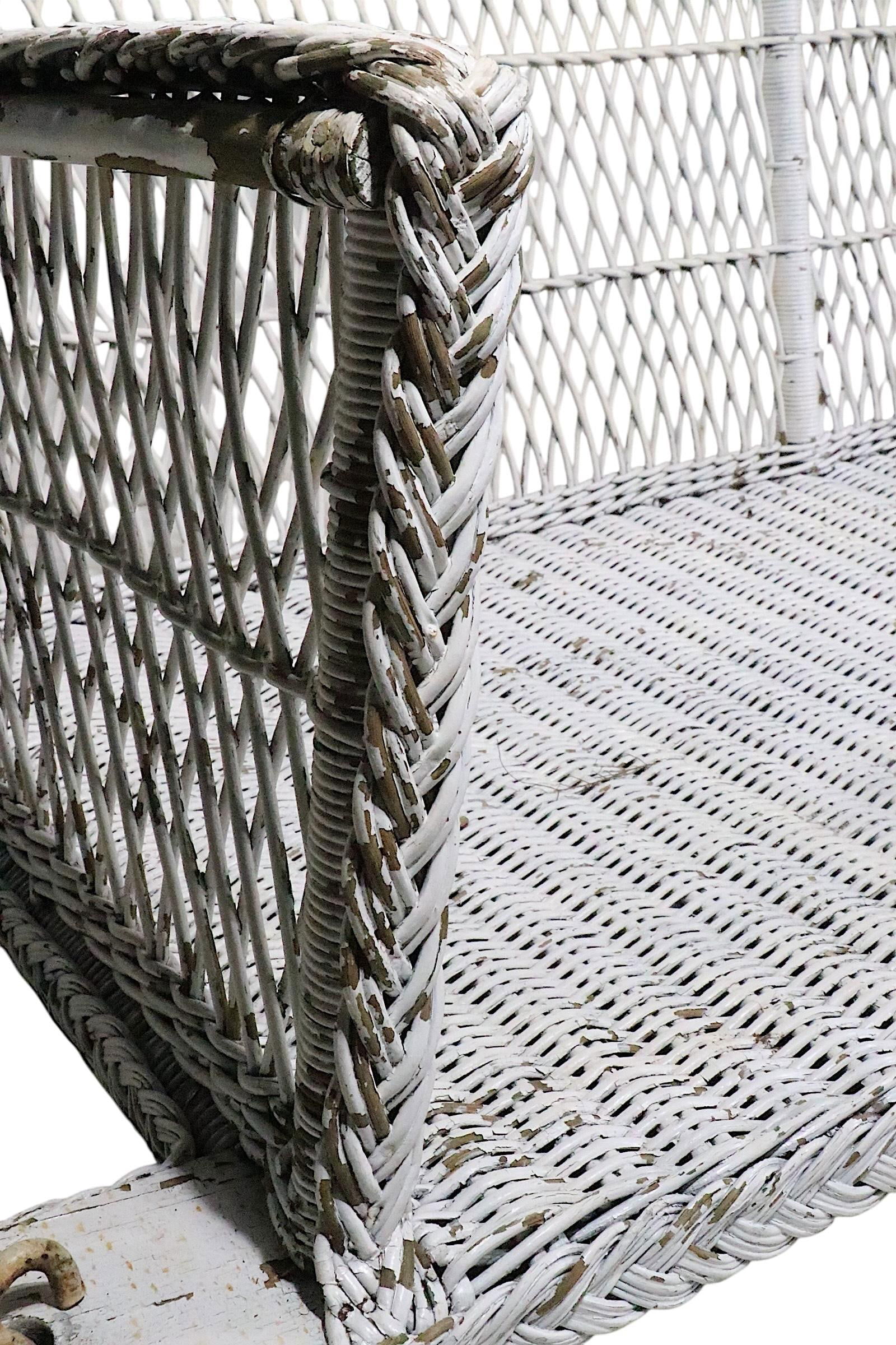 Vintage Bar Harbor Wicker Porch Rocker - 13