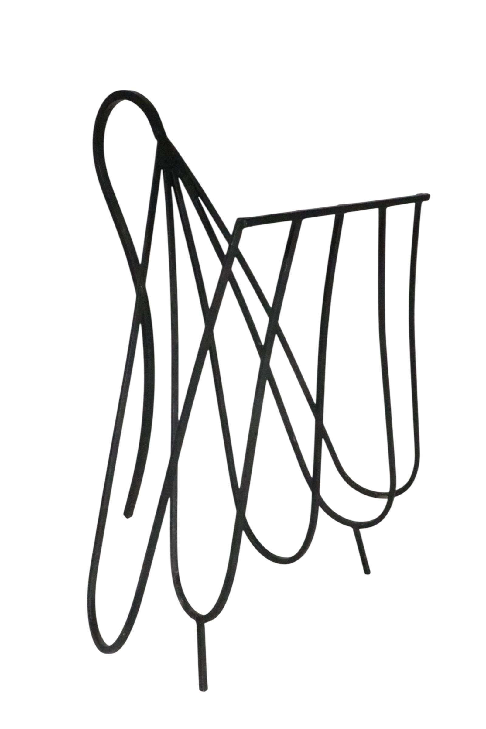 Mid 20th Century Wrought Iron Magazine Rack - 4
