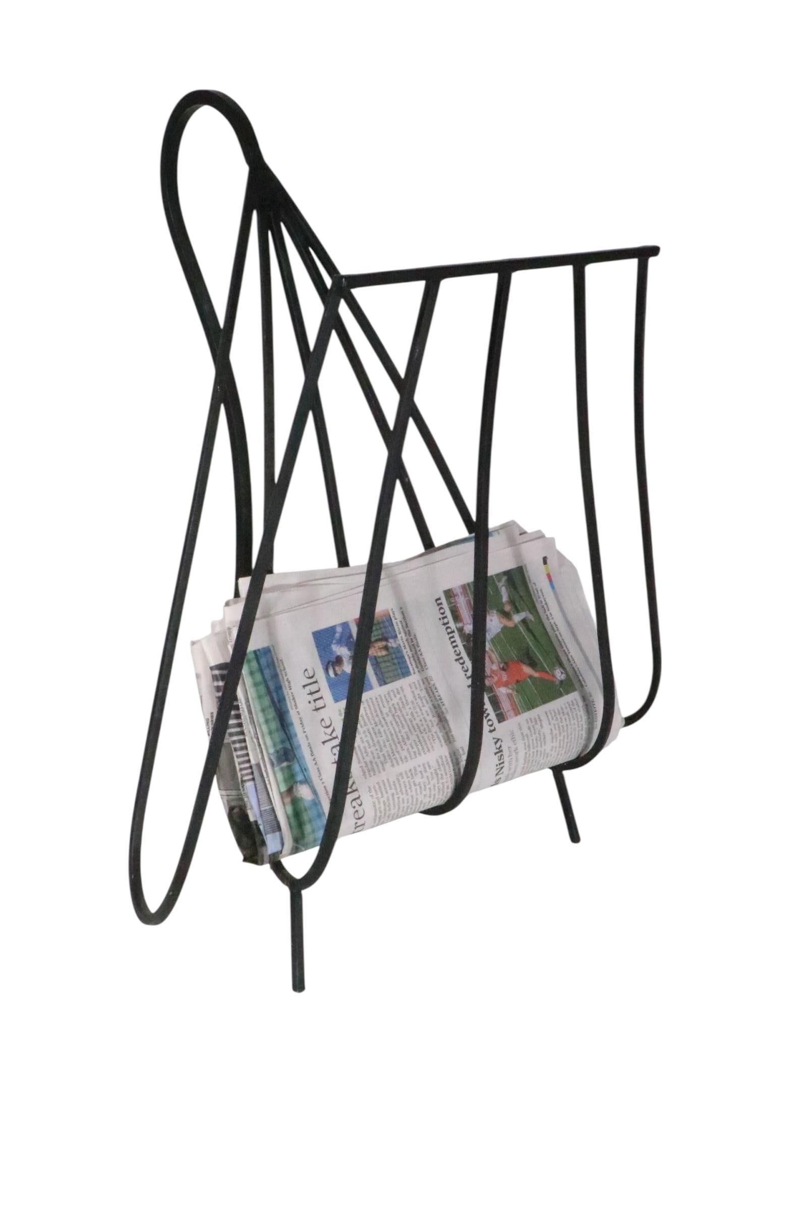 Mid 20th Century Wrought Iron Magazine Rack - 7