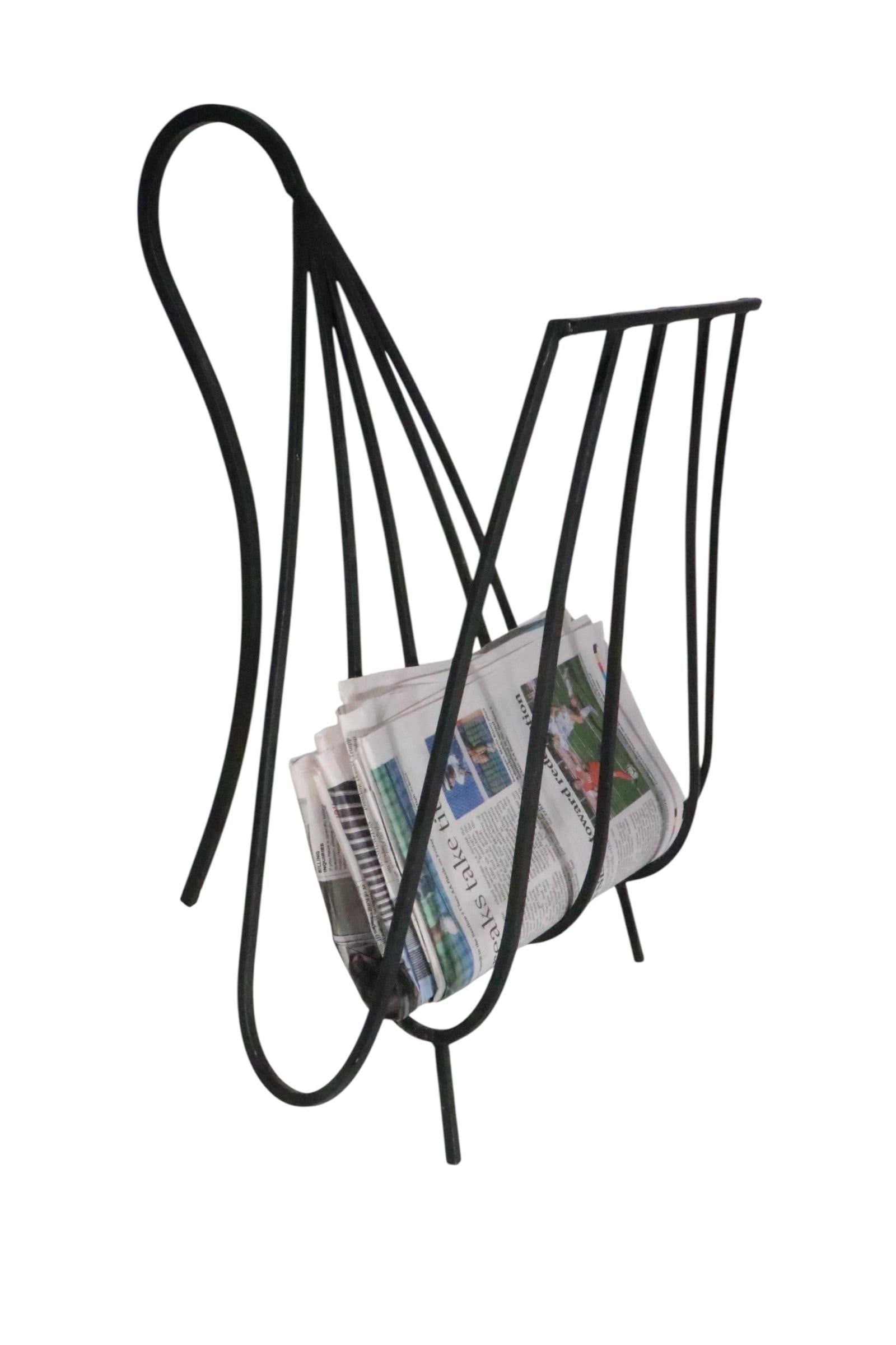 Mid 20th Century Wrought Iron Magazine Rack - 8