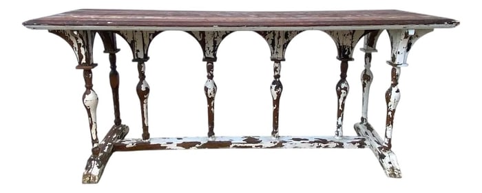 Antique 19th Century Gothic Revival Style Wood Console Table