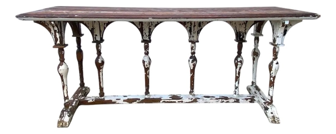 Antique 19th Century Gothic Revival Style Wood Console Table (1 of 7)