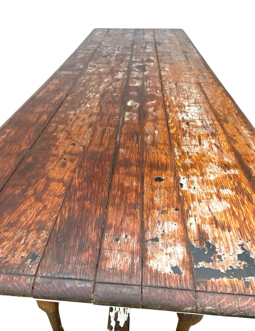 Antique 19th Century Gothic Revival Style Wood Console Table - 4